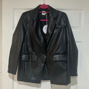 Princess Polly Jocelyn Faux Leather Blazer Size XS/S